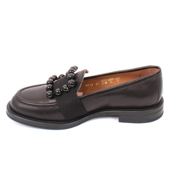 Frau 90a Black Leather Comfortable Flats Shoes - Picture 6 of 8